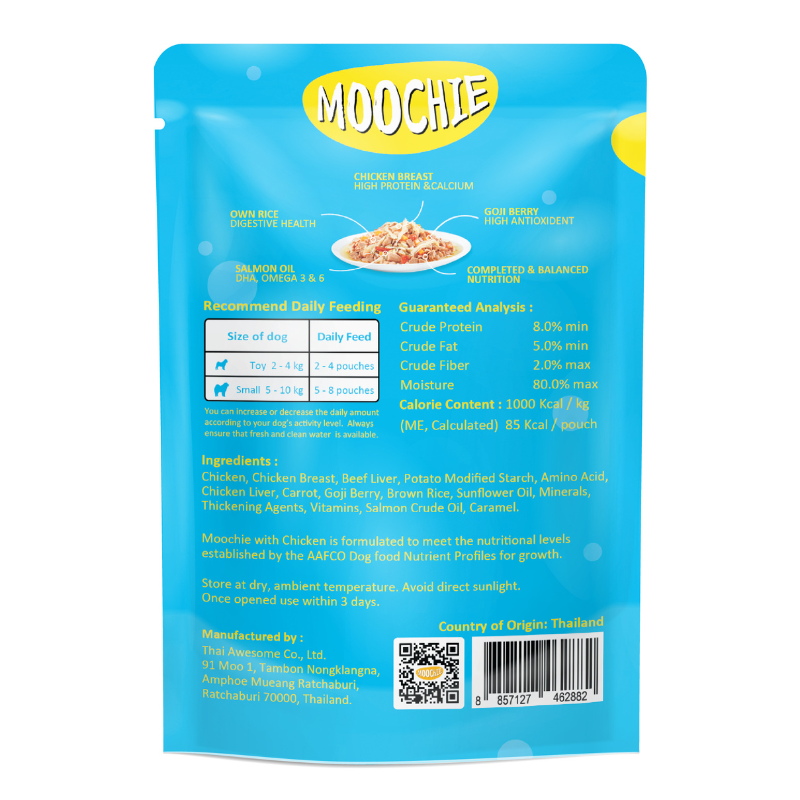 Moochie Healthy Growth Puppy Chicken with Carrot, Gojiberry & Brown Rice - 85g