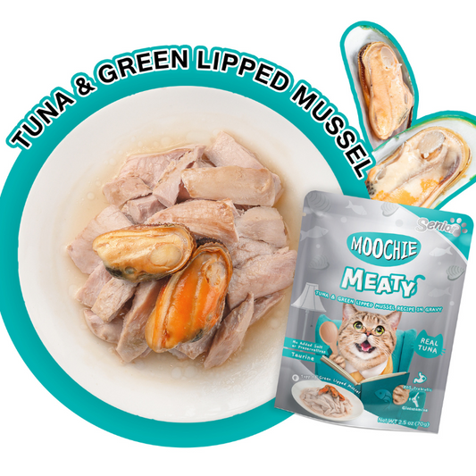 Moochie Meaty Tuna & Green-Lipped Mussel in Gravy - 70g