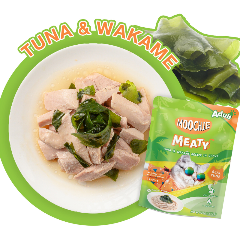 Moochie Meaty Tuna & Wakame Recipe in Gravy - 70g