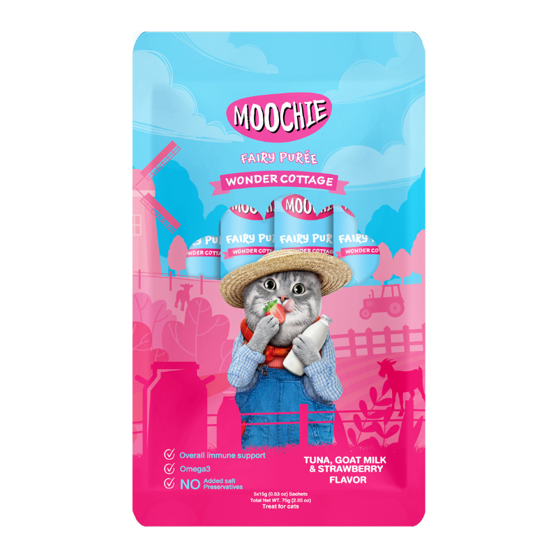 Moochie Tuna, Goat Milk & Strawberry Fairy Purée [2 Sizes]