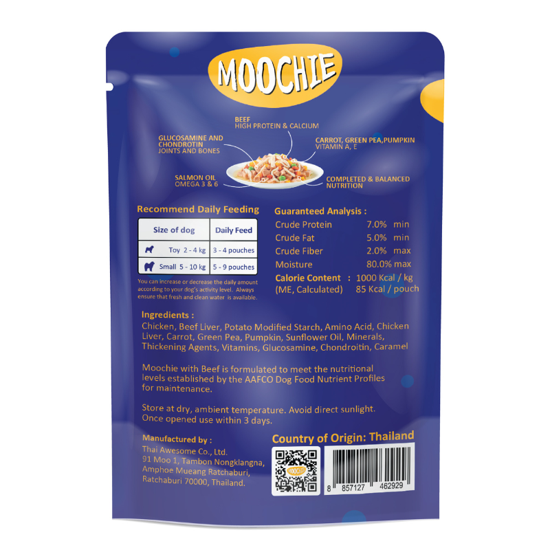 Moochie Fit & Firm Beef with Carrot, Green Pea & Pumpkin - 85g