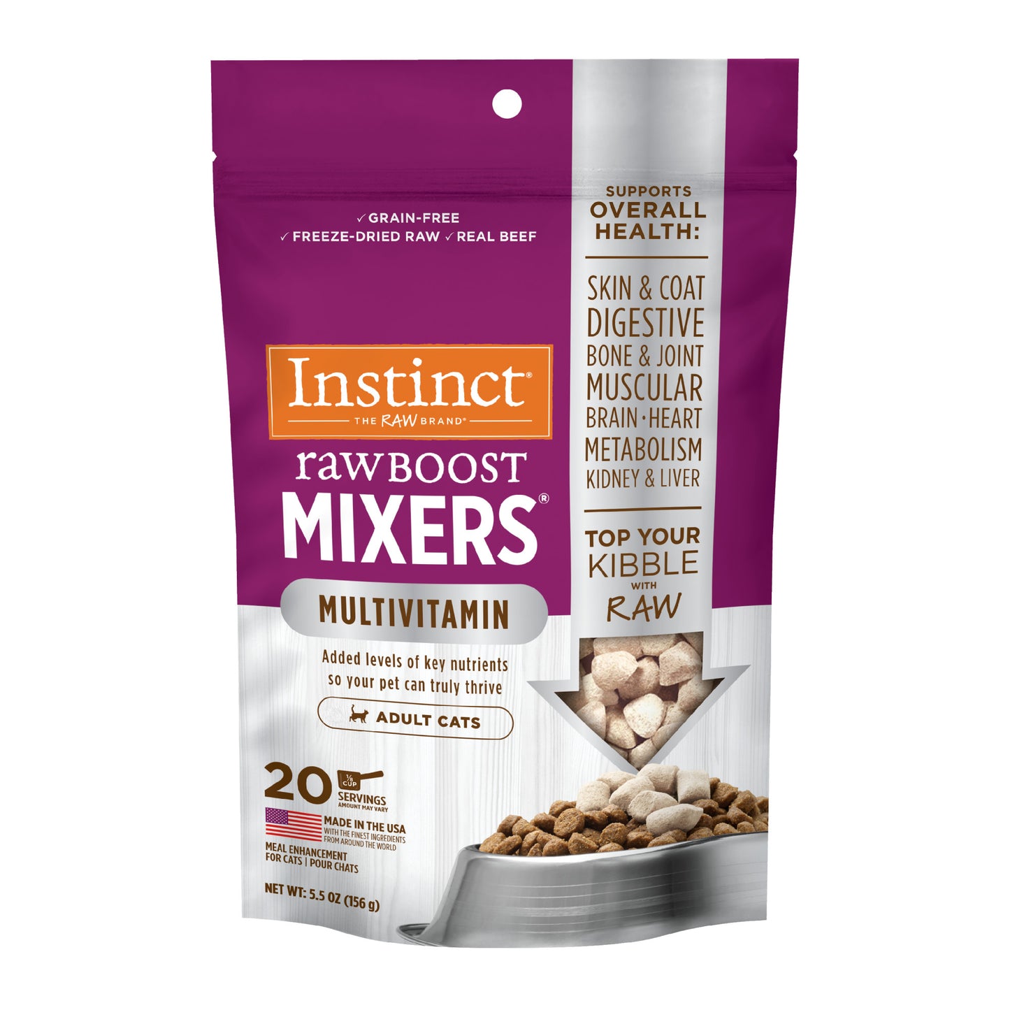 Instinct Freeze-dried Raw Boost Mixers Grain-free Multivitamin For Adult Cats Food Topper