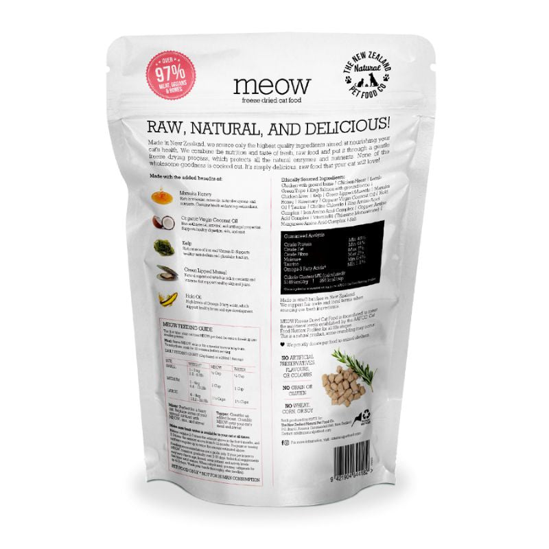 NZ Natural MEOW Freeze Dried Raw Chicken & King Salmon Cat Food - 280g