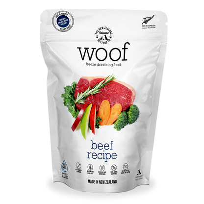 NZ Natural WOOF Freeze Dried Raw Beef Dog Food [2 Sizes]
