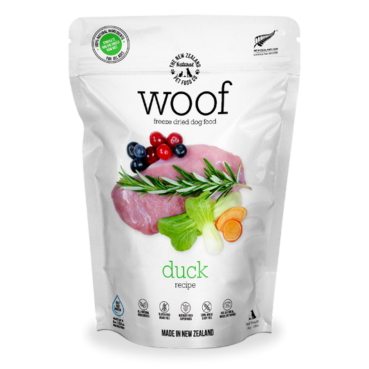 NZ Natural WOOF Freeze Dried Raw Duck Dog Food [2 Sizes]