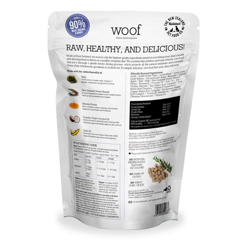 NZ Natural WOOF Freeze Dried Raw Lamb Dog Food [2 Sizes]