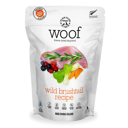 NZ Natural WOOF Freeze Dried Raw Wild Brushtail Dog Food [2 Sizes]