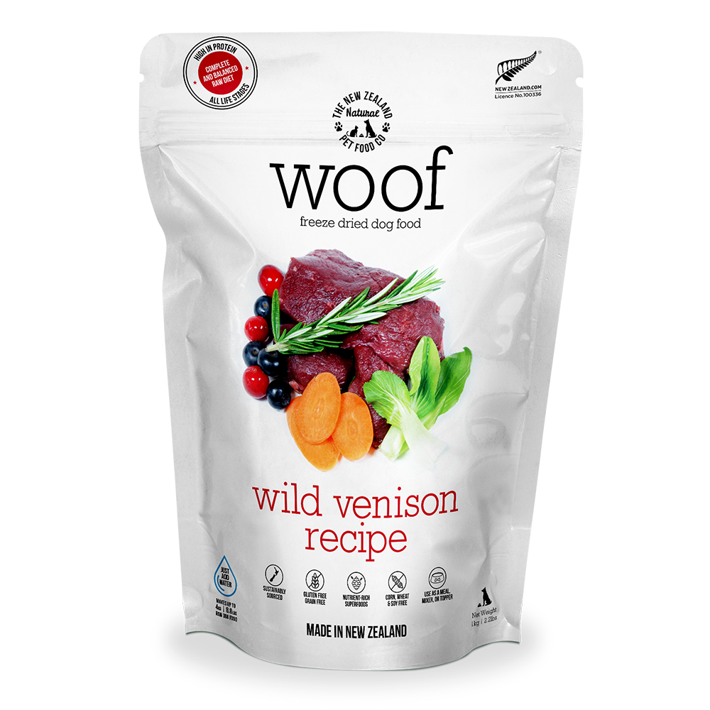 NZ Natural WOOF Freeze Dried Raw Wild Venison Dog Food [2 Sizes]