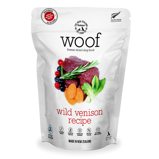 NZ Natural WOOF Freeze Dried Raw Wild Venison Dog Food [2 Sizes]