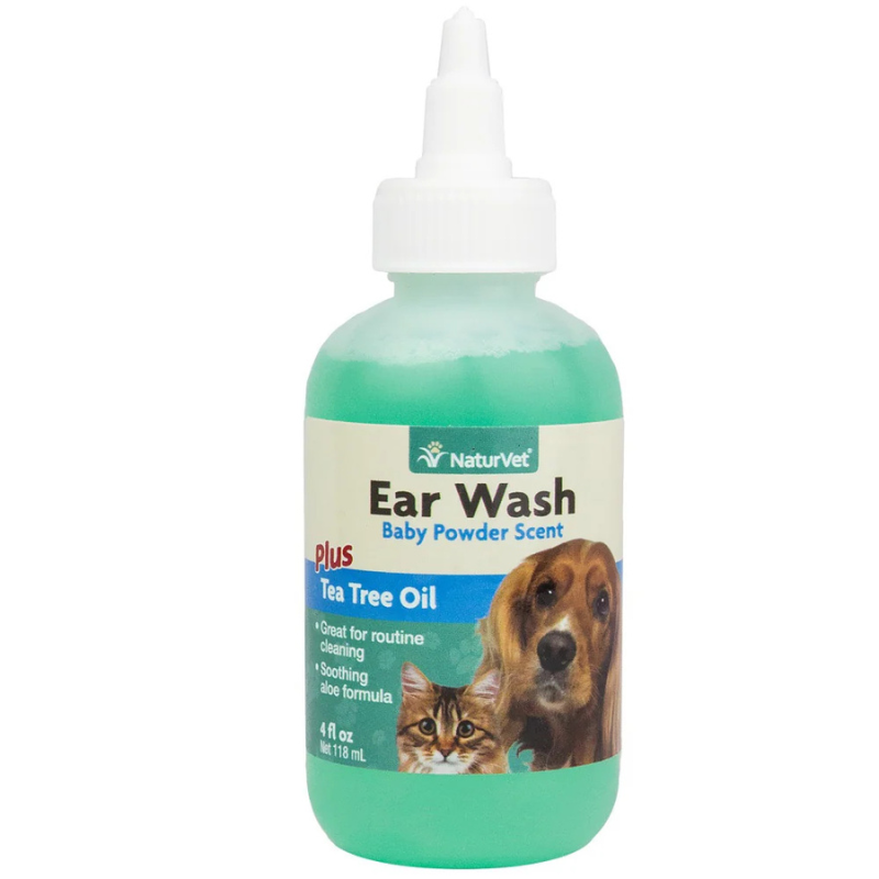 NaturVet Ear Wash Liquid For Dogs & Cats - 4fl.oz