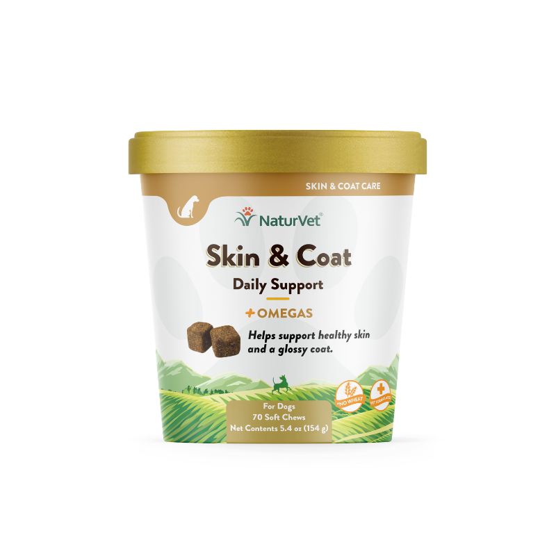 NaturVet Skin & Coat Plus Breath Aid Soft Chews Supplement For Dogs - 70ct