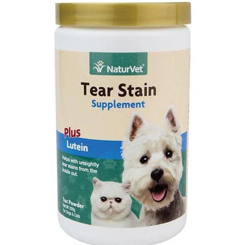 NaturVet Tear Stain Supplement Powder Plus Lutein For Dogs & Cats - 200 g