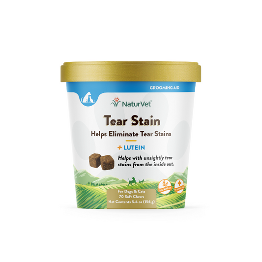 NaturVet Tear Stain Supplement Soft Chews Plus Lutein For Dogs & Cats - 70ct