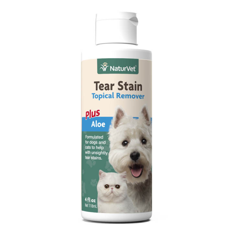 NaturVet Tear Stain Topical Remover Plus Aloe For Dogs & Cats - 4fl.oz