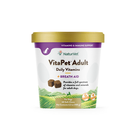 NaturVet Vitapet Adult Daily Vitamins Breath Aid Soft Chews For Dogs - 60ct