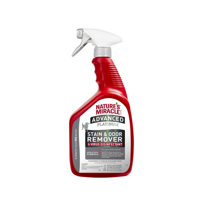 Nature’s Miracle Advanced Platinum Stain and Odor Remover & Virus Disinfectant Eliminator For Dogs (2 Sizes)