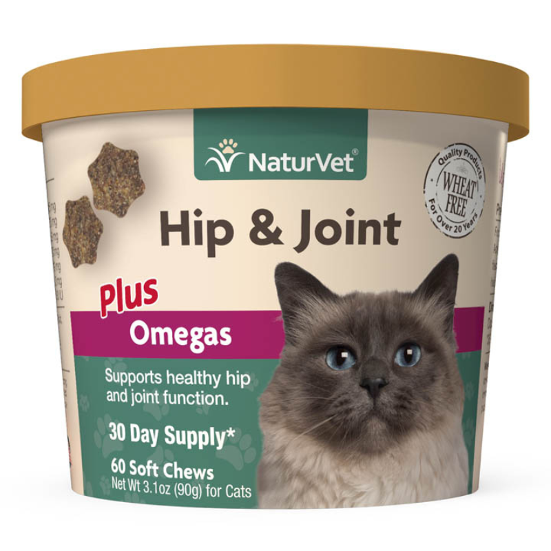 Naturvet Hip & Joint Plus Omegas for Cats - 60ct