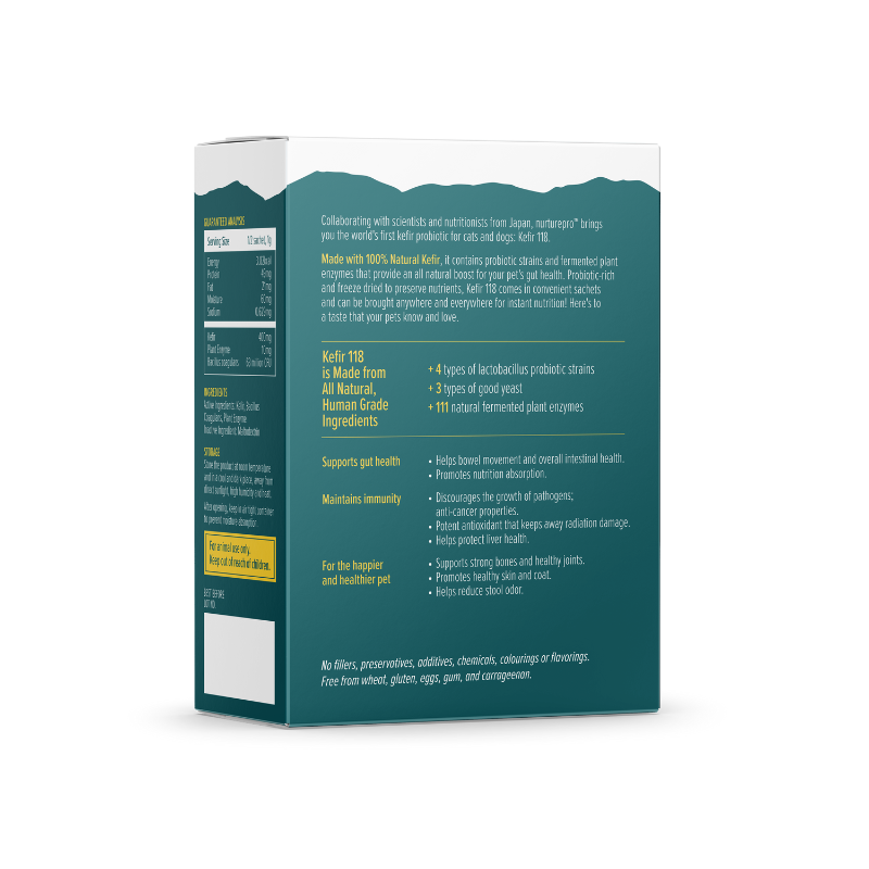 Nurture Pro Kefir 118 Probiotics + Plant Enzymes Freeze Dried Powder Supplement For Cats & Dogs - 30g