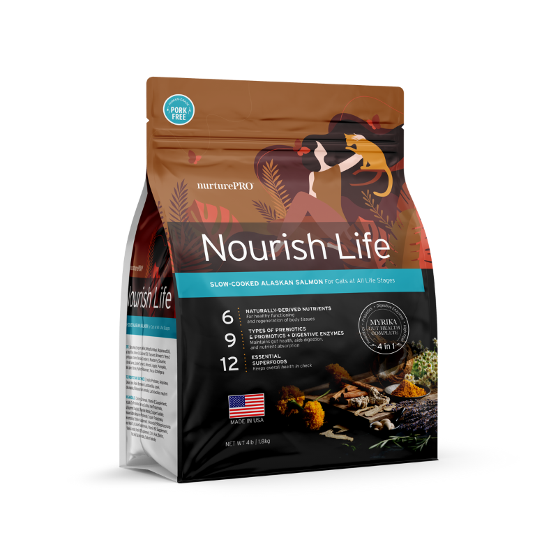 Nurture Pro Nourish Life Alaskan Salmon Indoor Kitten & Adult Formula Dry Cat Food [2 Sizes]