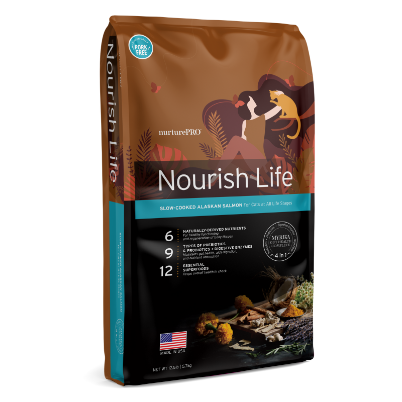 Nurture Pro Nourish Life Alaskan Salmon Indoor Kitten & Adult Formula Dry Cat Food [2 Sizes]