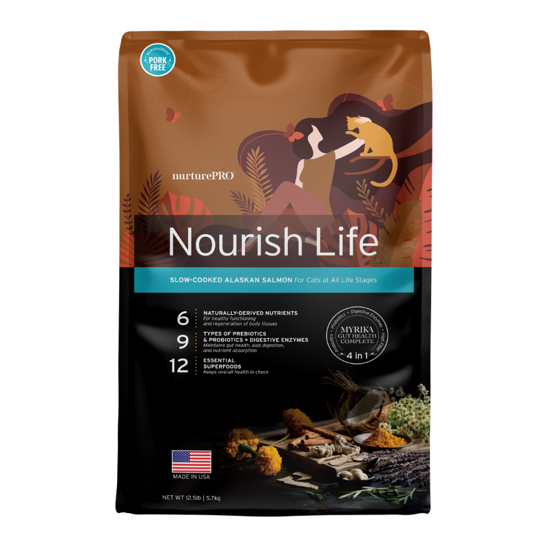 Nurture Pro Nourish Life Alaskan Salmon Indoor Kitten & Adult Formula Dry Cat Food [2 Sizes]
