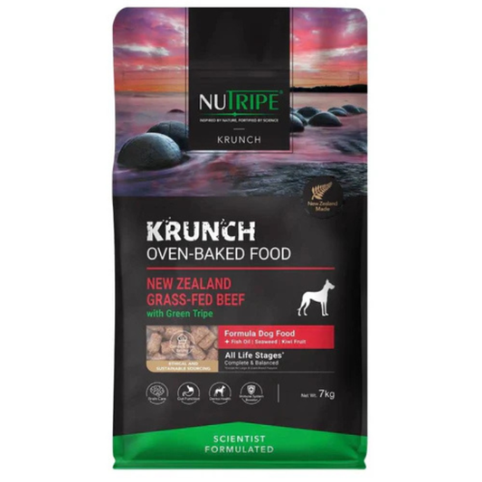 Nutripe Krunch Oven-Baked NZ Grass-Fed Beef with Green Tripe Formula Dog Food