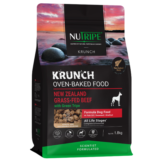 Nutripe Krunch Oven-Baked NZ Grass-Fed Beef with Green Tripe Formula Dog Food