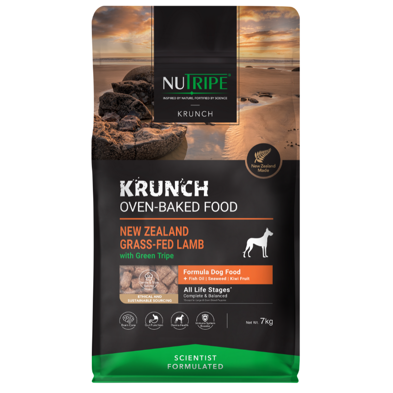 Nutripe Krunch Oven-Baked NZ Grass-Fed Lamb with Green Tripe Formula Dog Food