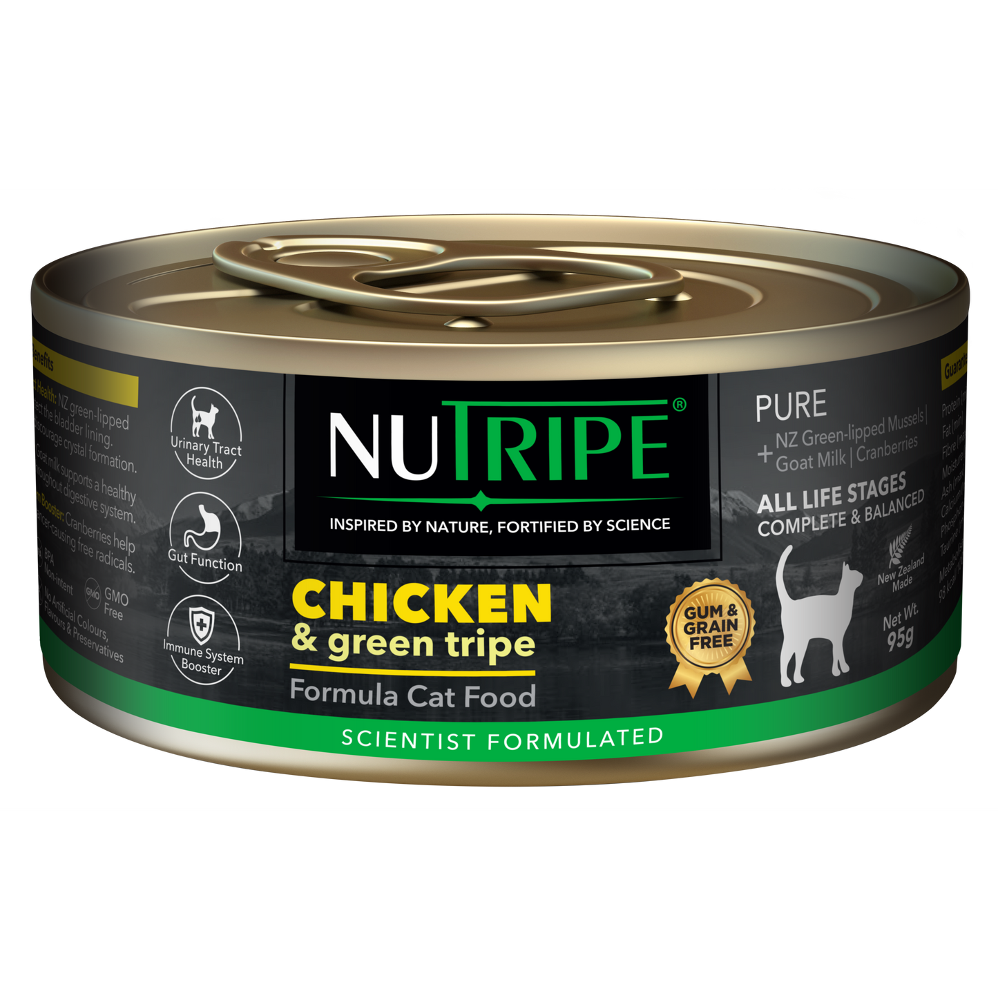 Nutripe Pure Chicken & Green Tripe Cat (Gum-Free) 95g
