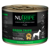 Nutripe Pure Green Tripe Dog Food, 185g can with black and green label, gum & grain free.
