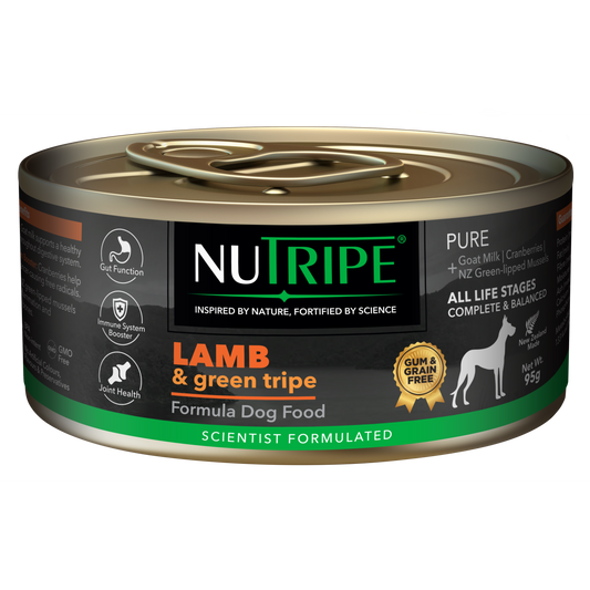 Nutripe Pure Lamb & Green Tripe Dog (Gum-Free)