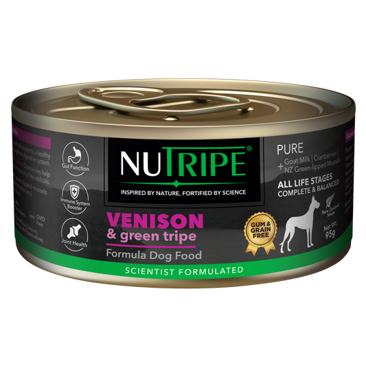 Nutripe Pure Venison & Green Tripe Dog (Gum-Free)