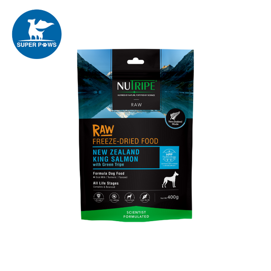 Nutripe Raw Freeze Dried NZ King Salmon with Green Tripe Dog 400g