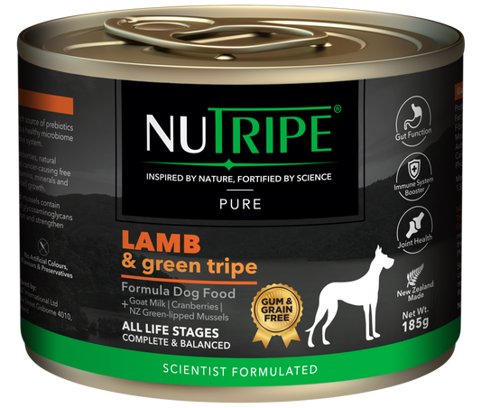 Nutripe Pure Lamb & Green Tripe Dog (Gum-Free)