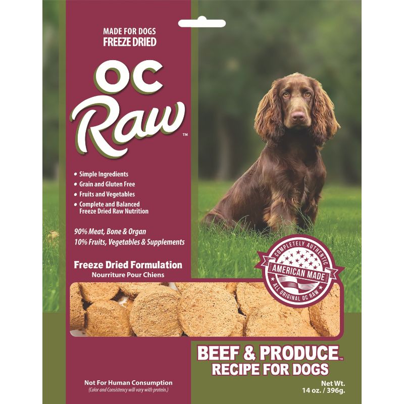 OC Raw Beef & Produce Grain-Free Freeze-Dried Raw Dog Food - 14oz
