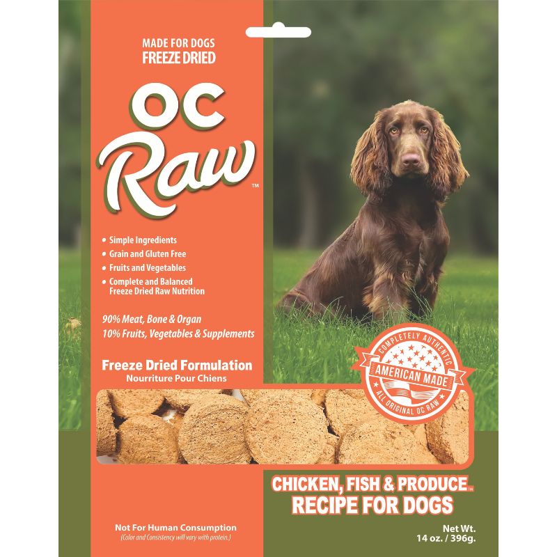 OC Raw Chicken, Fish & Produce Grain-Free Freeze-Dried Raw Dog Food - 14oz