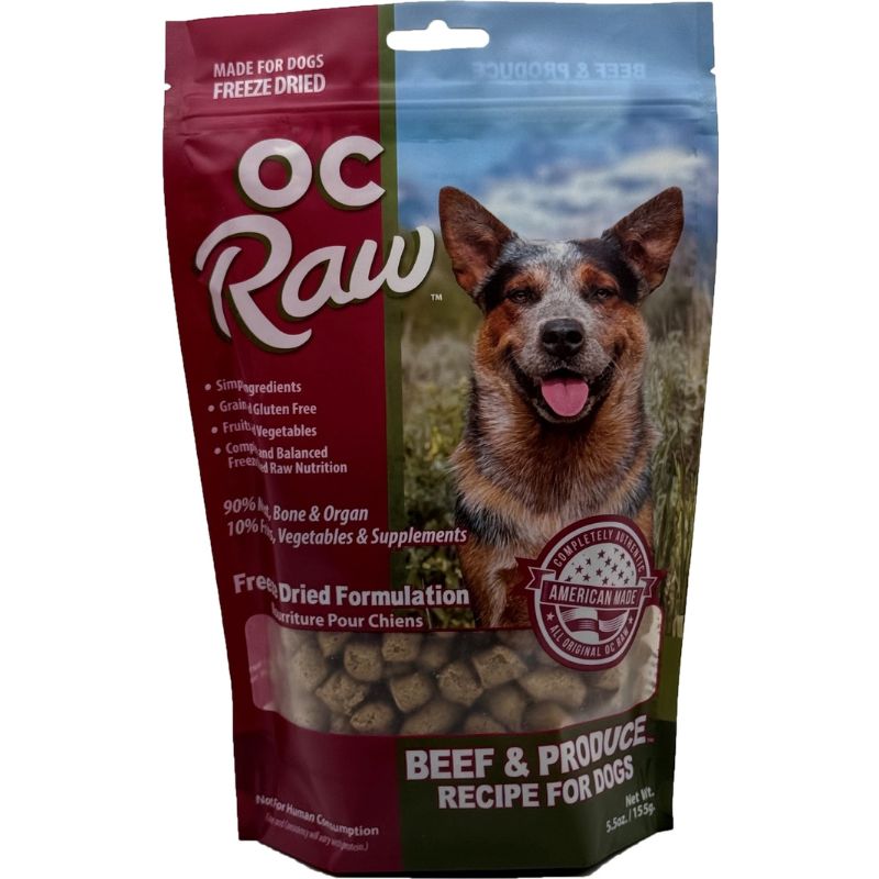 OC Raw Meaty Rox Beef & Produce Grain-Free Freeze-Dried Raw Dog Food - 5.5oz