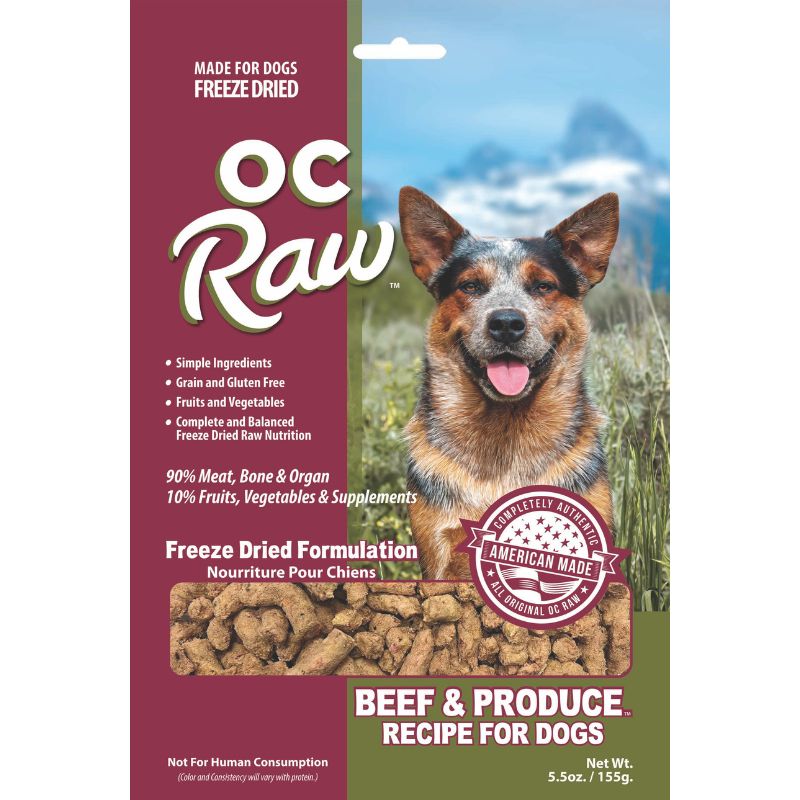 OC Raw Meaty Rox Beef & Produce Grain-Free Freeze-Dried Raw Dog Food - 5.5oz