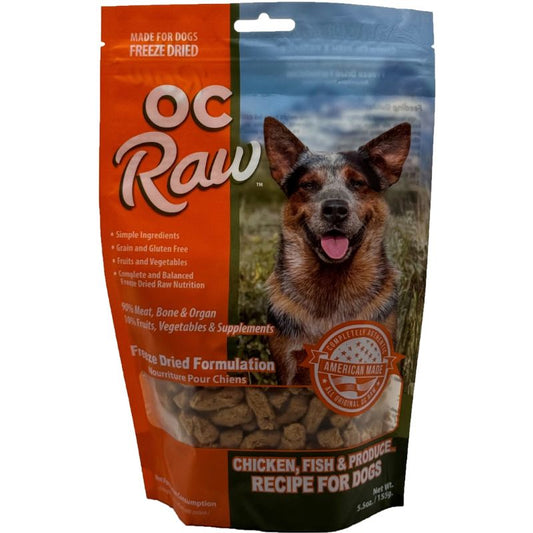 OC Raw Meaty Rox Chicken, Fish & Produce Grain-Free Freeze-Dried Raw Dog Food - 5.5oz