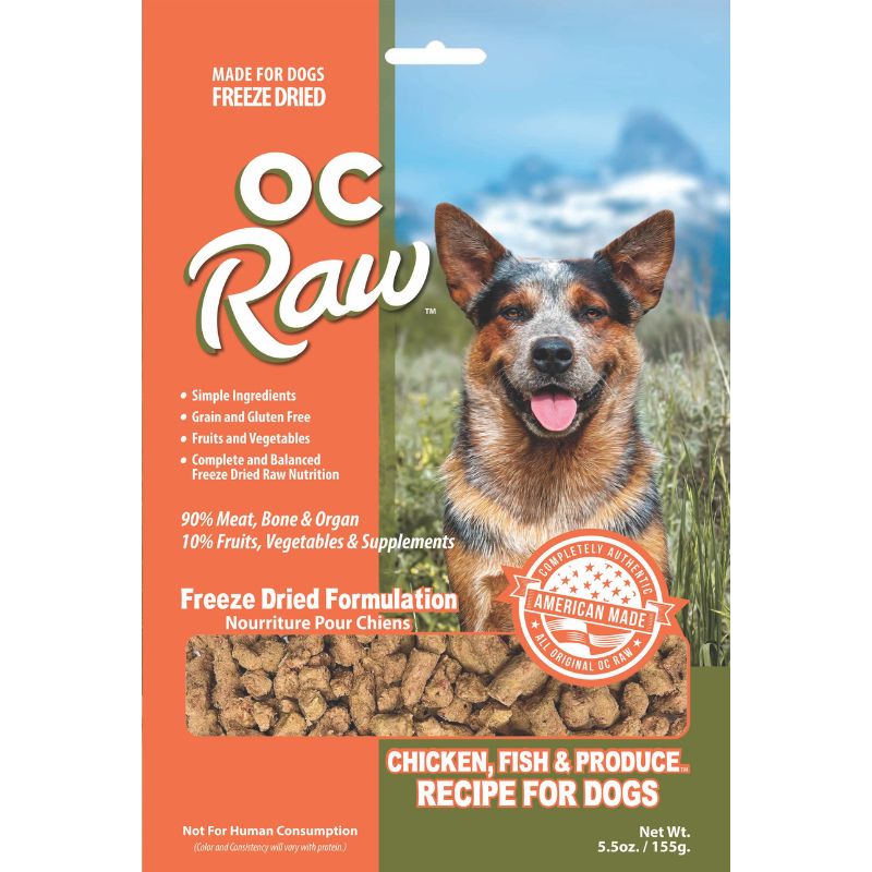 OC Raw Meaty Rox Chicken, Fish & Produce Grain-Free Freeze-Dried Raw Dog Food - 5.5oz