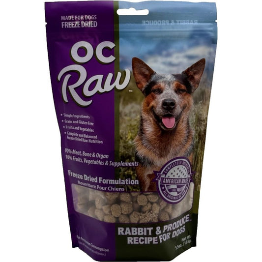 OC Raw Meaty Rox Rabbit & Produce Grain-Free Freeze-Dried Raw Dog Food - 5.5oz