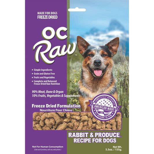 OC Raw Meaty Rox Rabbit & Produce Grain-Free Freeze-Dried Raw Dog Food - 5.5oz