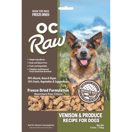 OC Raw Meaty Rox Venison & Produce Grain-Free Freeze-Dried Raw Dog Food - 5.5oz