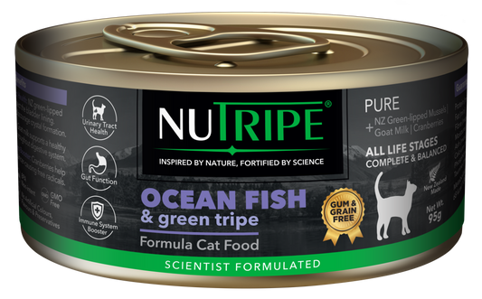 Nutripe Pure Ocean Fish & Green Tripe Cat (Gum-Free) 95g