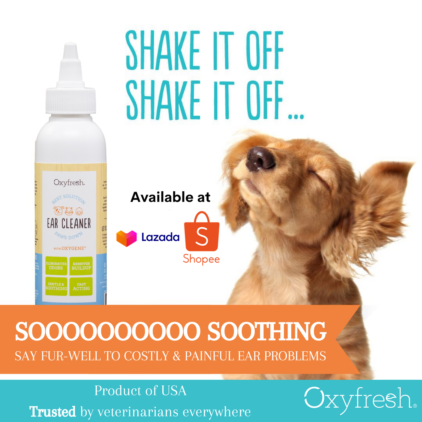 Oxyfresh Best Solution Ear Cleaner for Pets