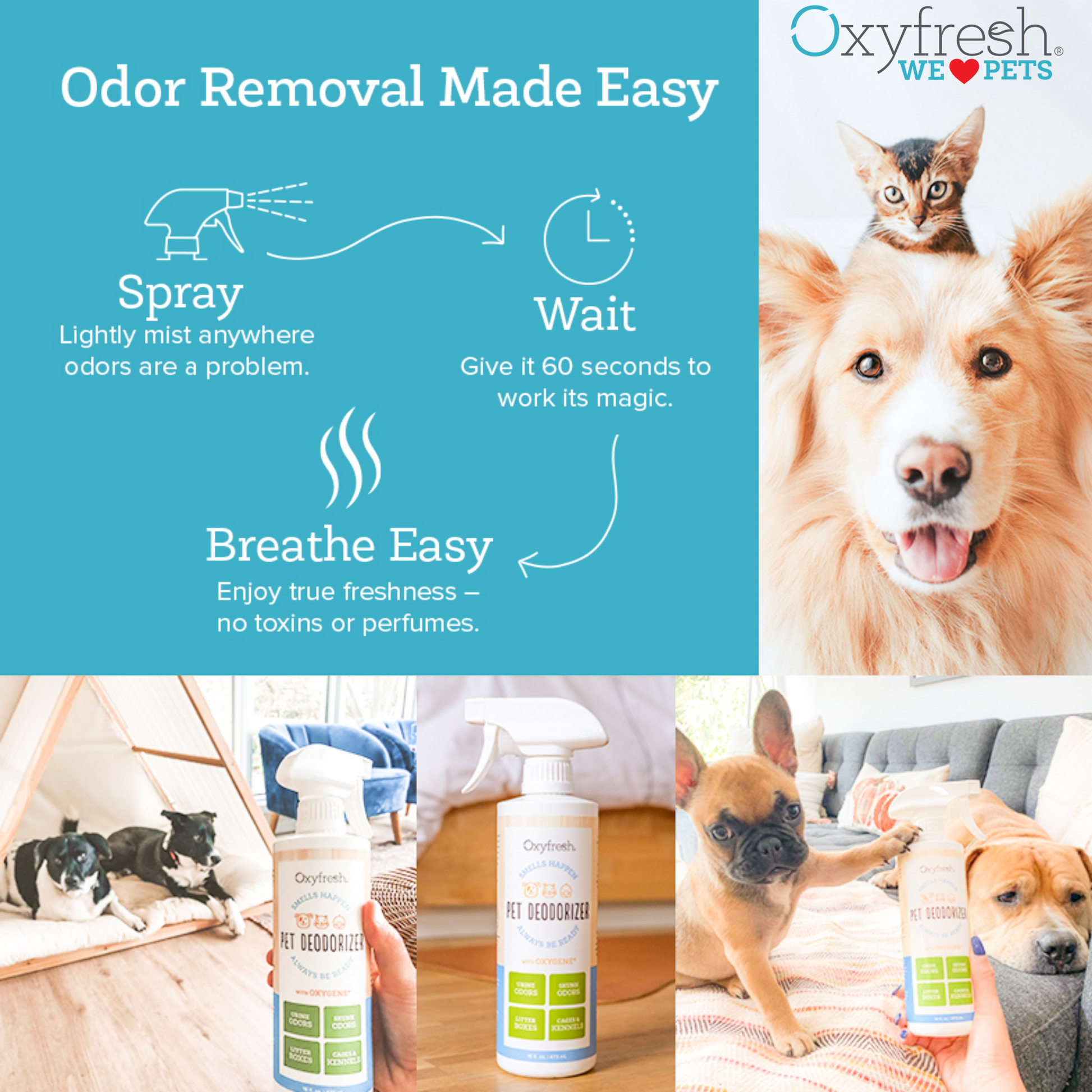 Oxyfresh Smells Happen Pet Deodorizer for Pets 473ml