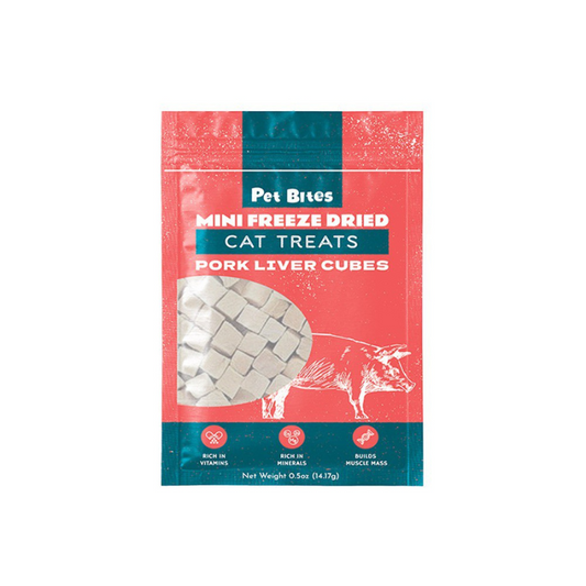 Pet Bites Mini Freeze Dried Pork Liver Cubes For Cats 14g
