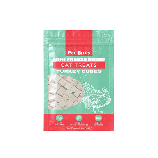 Pet Bites Mini Freeze Dried Turkey Cubes For Cats 14g