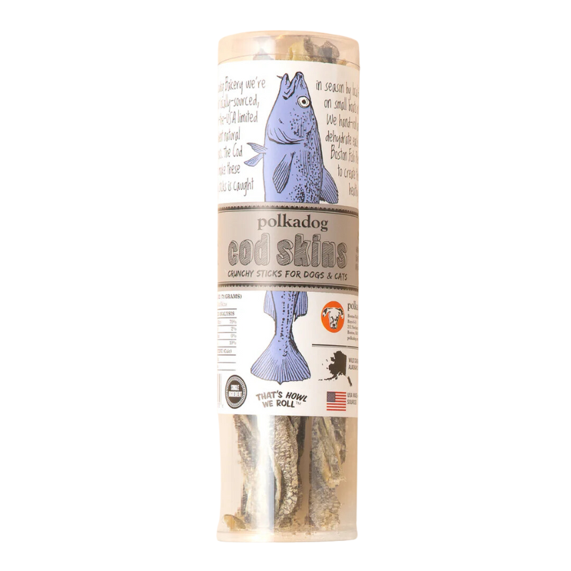 Polkadog Cod Skin Jerky Tube [2 Sizes]