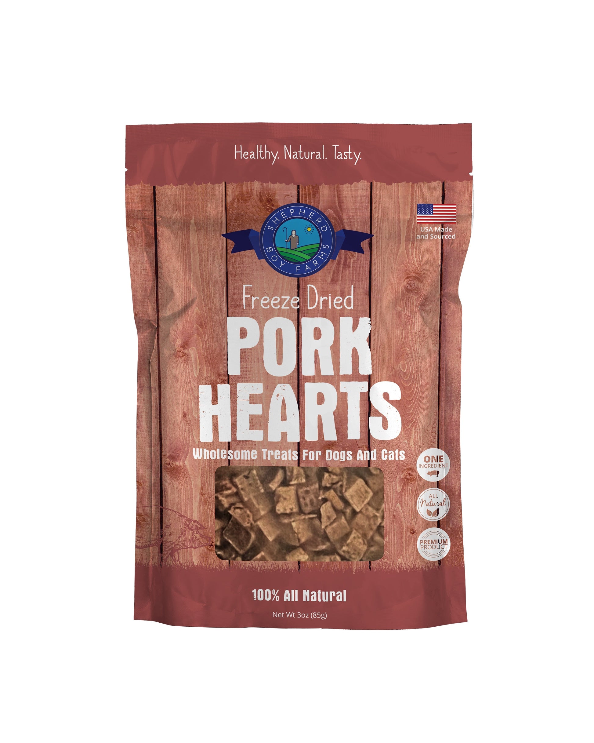 SBF Freeze Dried Pork Hearts Treats 3oz